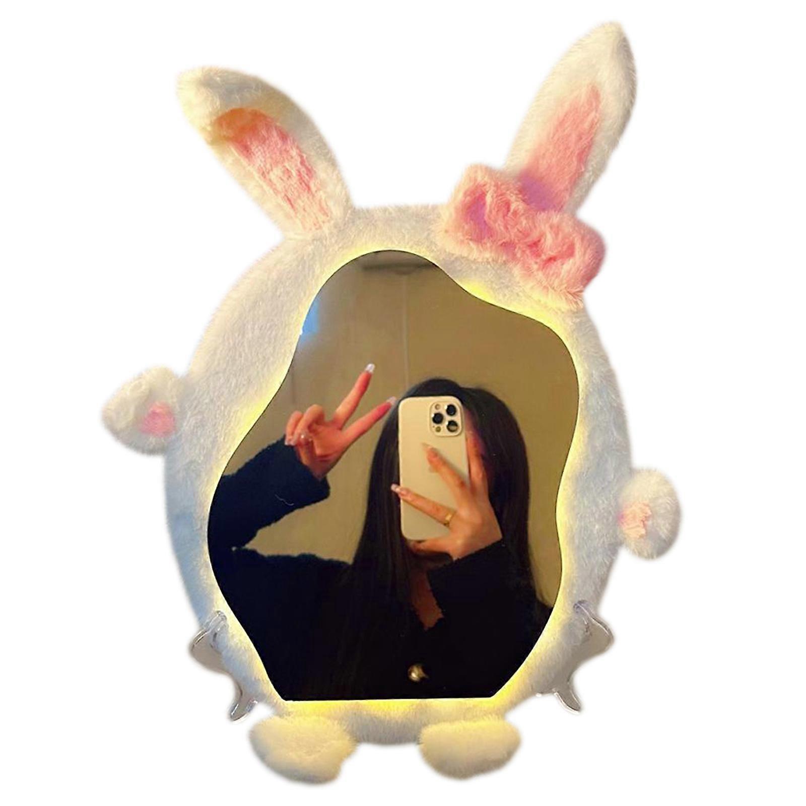 Diy Cute Rabbit LED Light Gift Mini Rabbit makeup mirror Light Lamp,100% New