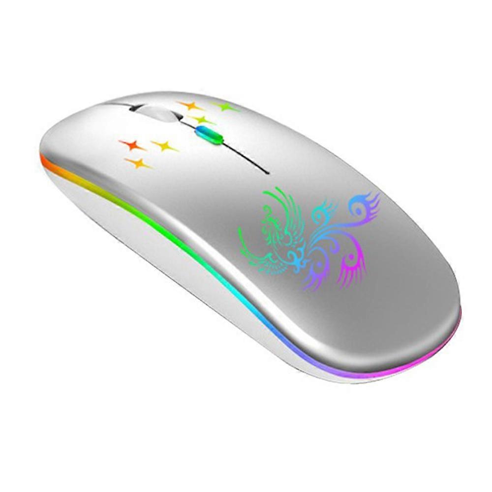 Wireless Optical Mouse 2.4G+BT3.0+BT5.2 3-mode Ergonomic Mouse Built-in 500mAh Rechargeable Battery for PC Laptop White