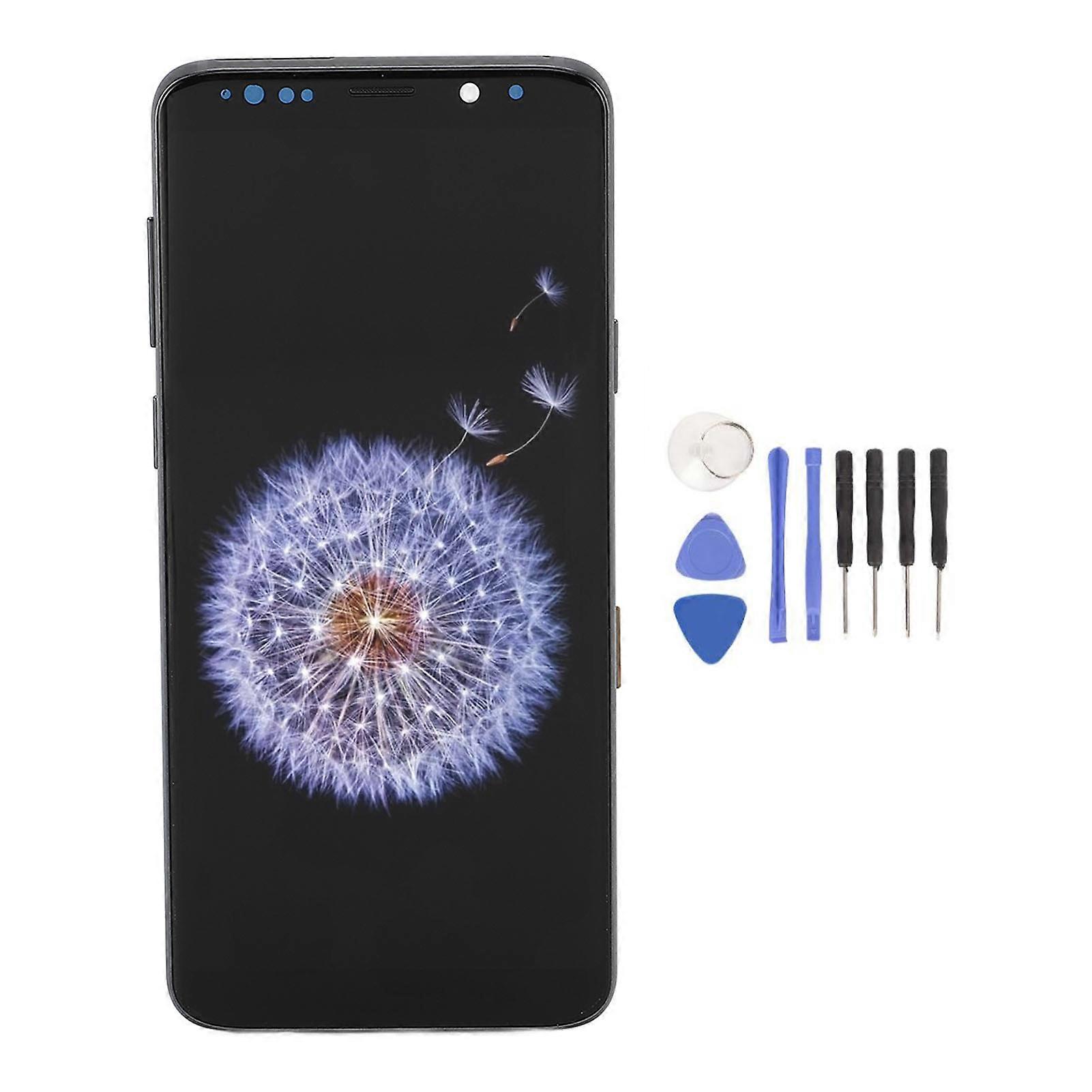 Écran tactile LCD de remplacement 6,2 pouces avec cadre et kit de réparation pour Galaxy S9 Plus G9650 G965F G965U, gris argenté