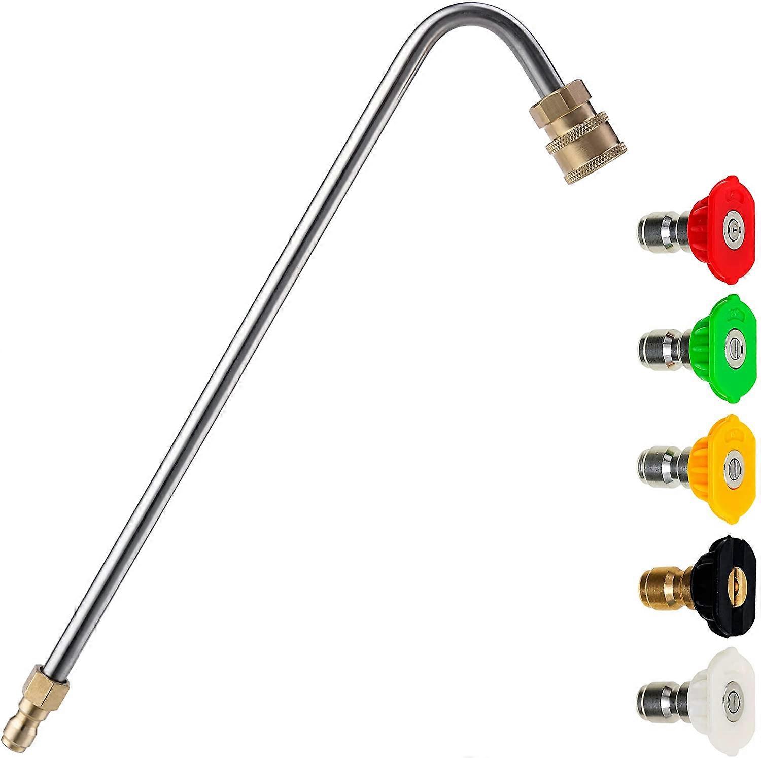 Pressure Washer Gutter Cleaner Attachment, Angled Extension Wand for Gutter Cleaning, 5 Nozzle Tips