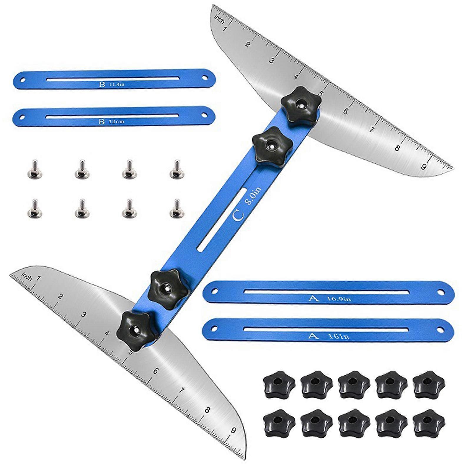 Stair Tread Gauge Adjustable with Scale Stair Measuring Tool Measure Ranges from 11 to16 Inches Foldable Gadget