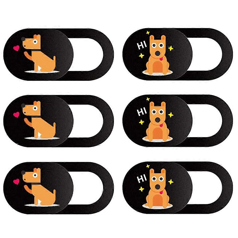 6Pcs Universal Webcam Cover Slide with Dog Pattern Web Camera Blocker Ornament