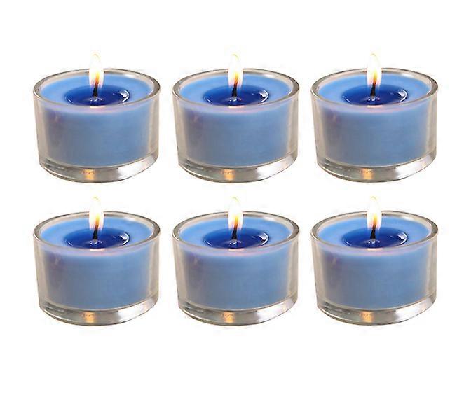 حاملي الشموع الزجاجية عديمة الدخان رومانسية شموع عشاء معطرة ، 6 قطع