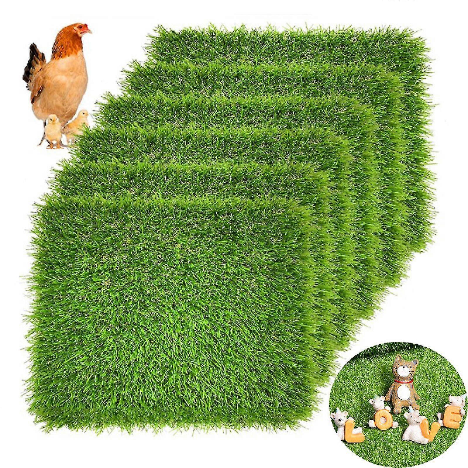 Chicken Nesting Pads Set, 12" X 12" Turf Squares Mat Nest Box Bedding For Chicken Coop Artificial Grass Indoor Outdoor Diy Decor -gsl
