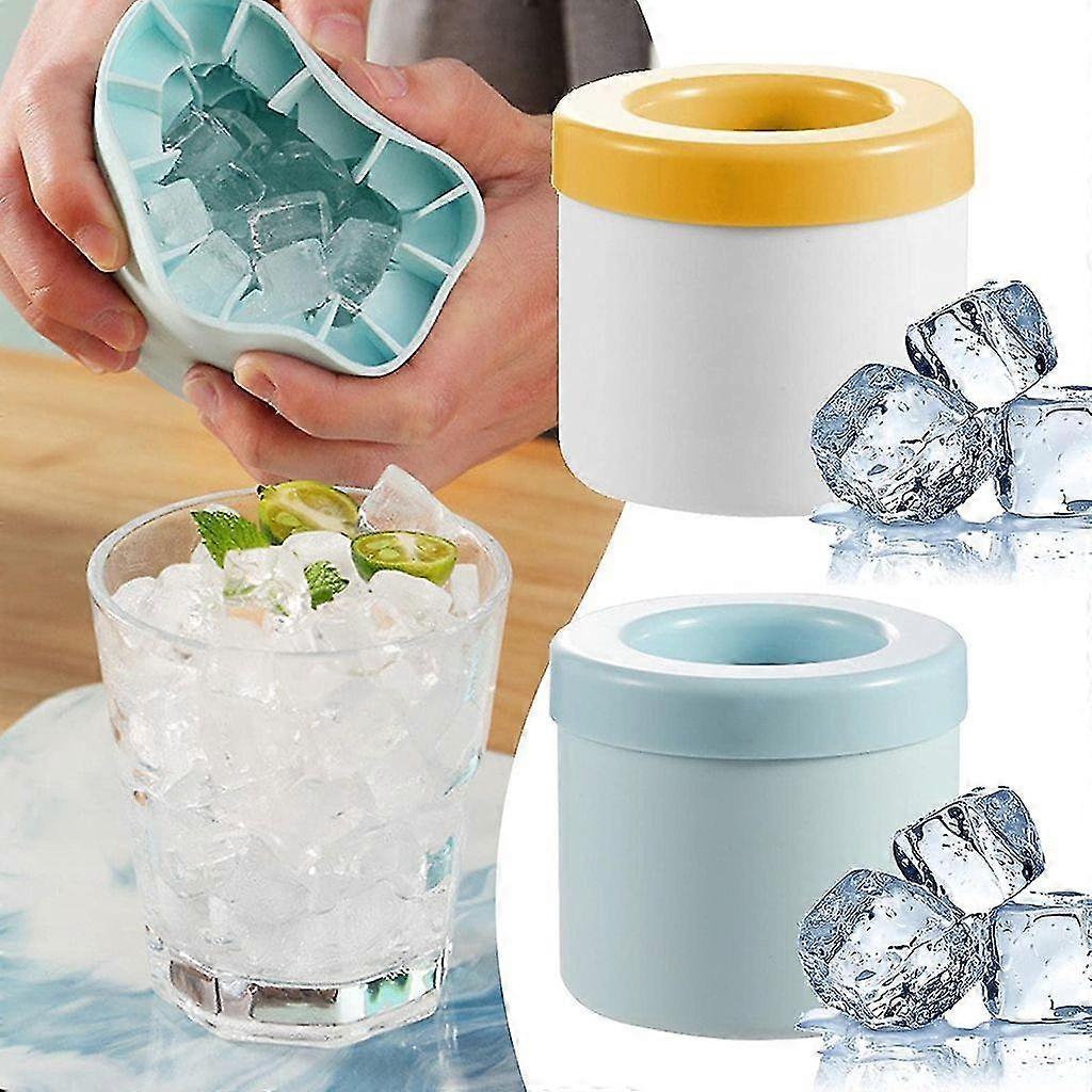 2x cylindrical ice tray silicone ice maker cup