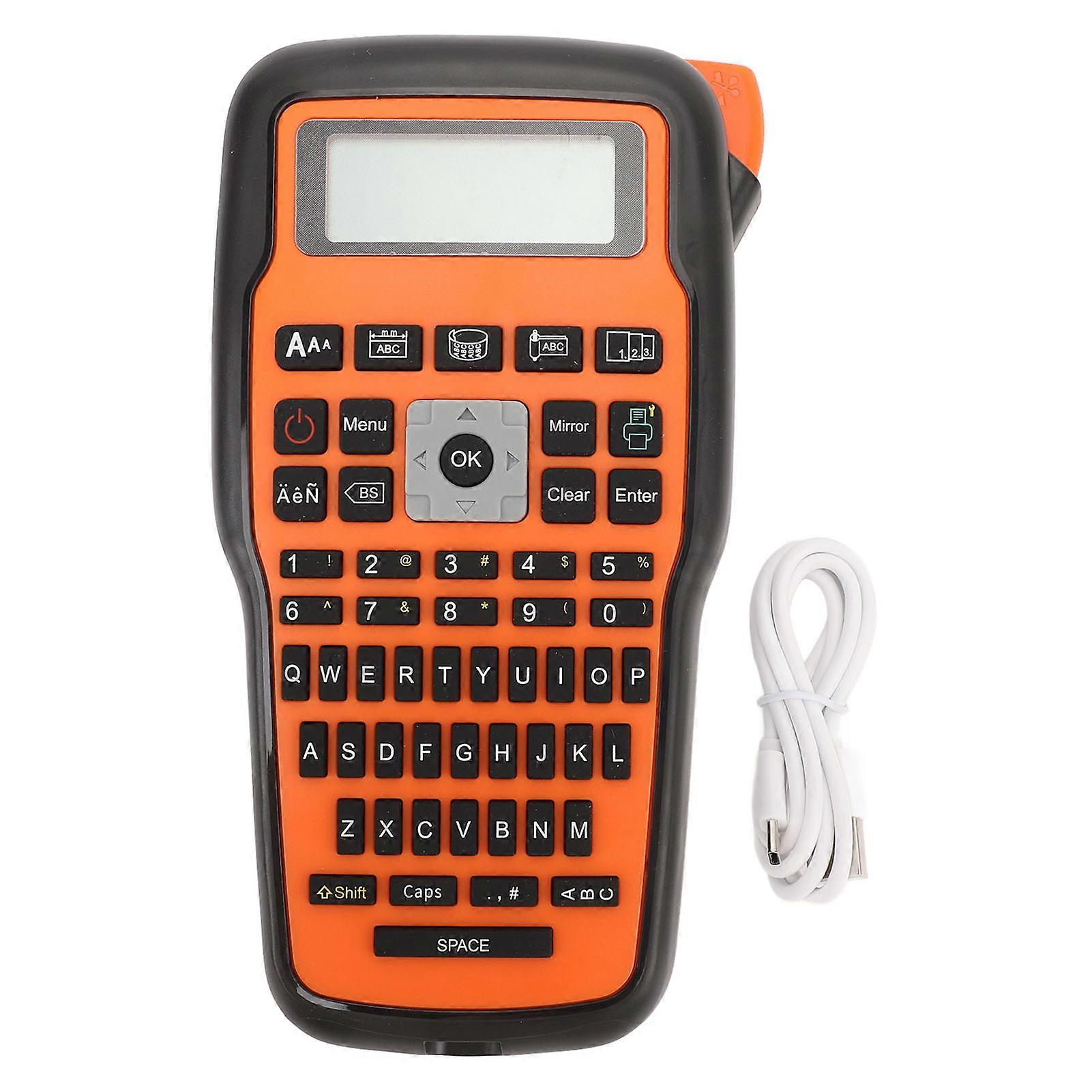Handheld Label Printer with Keyboard Thermal Transfer Portable Mini Label Maker for Cable Can Toy and Commercial Labels