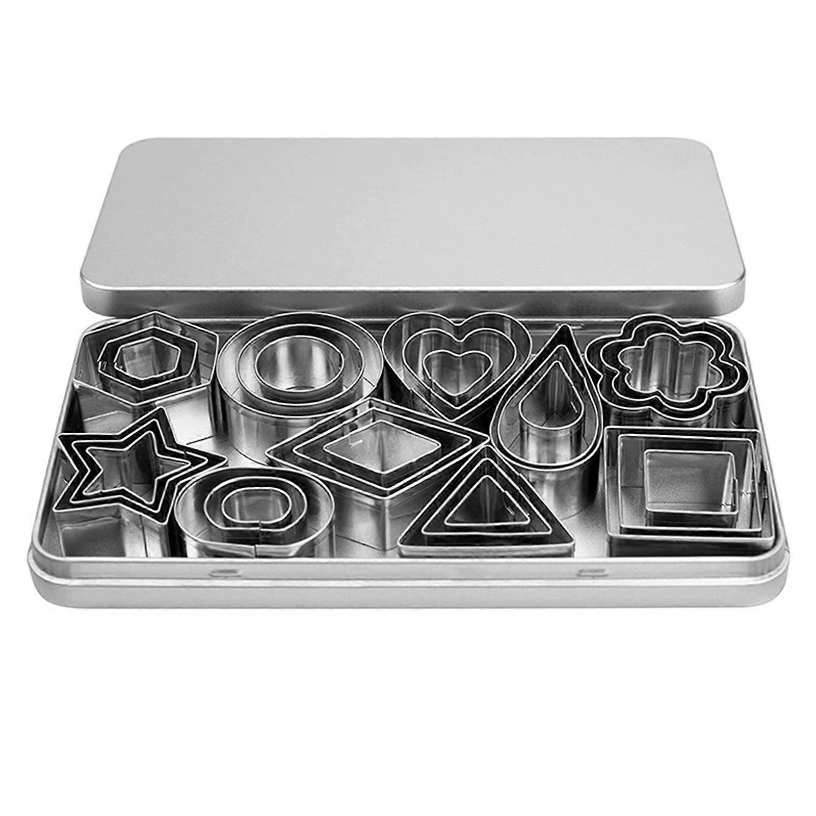 30Pcs/Set Mini Cookie Cutters Set Stainless Steel Easy to Store Fun Shapes Unique Anti-rust Molds for Kids Jikaixiang