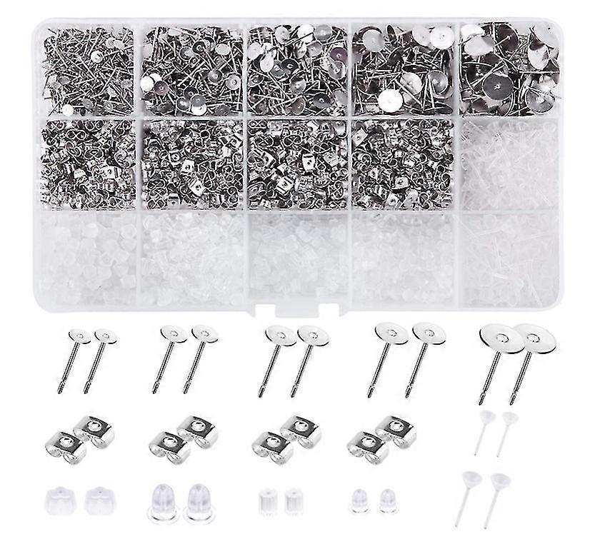 Earring Posts And Backs,2700pcs Earring Making Supplies With Stainless Steel Earring Posts And Earring Backs For Studs, Earring Making Kit