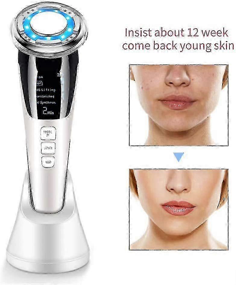 High Frequency Lifting Device, Ems+heat/cold+ion Beauty Device (white)