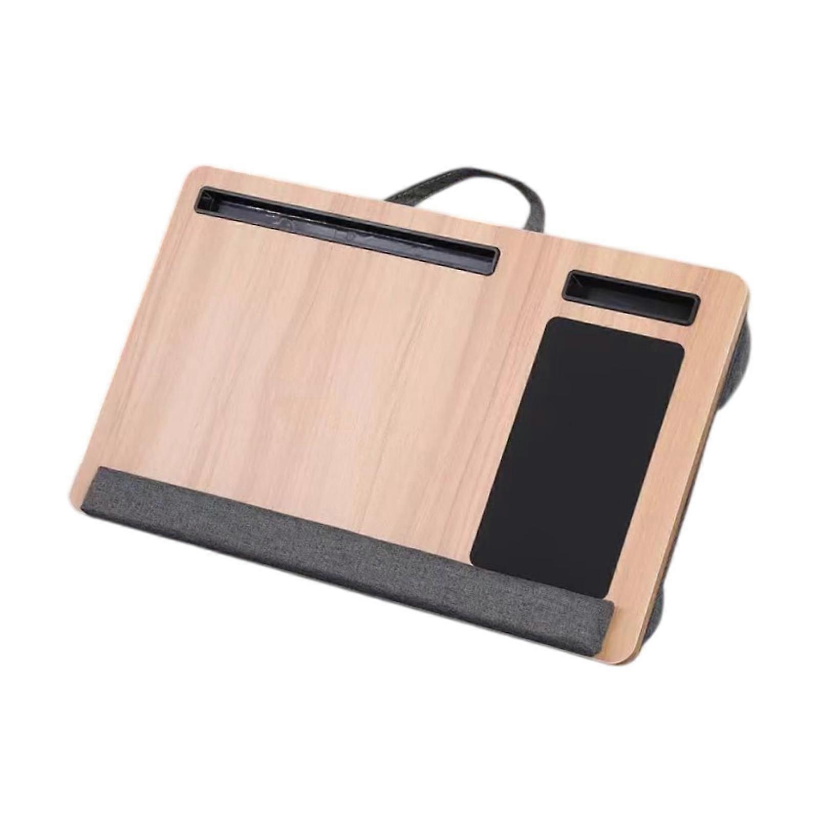 Lap Desk Portable with Wrist Rest Laptop Table for Home Office Work Anywhere Wood Color