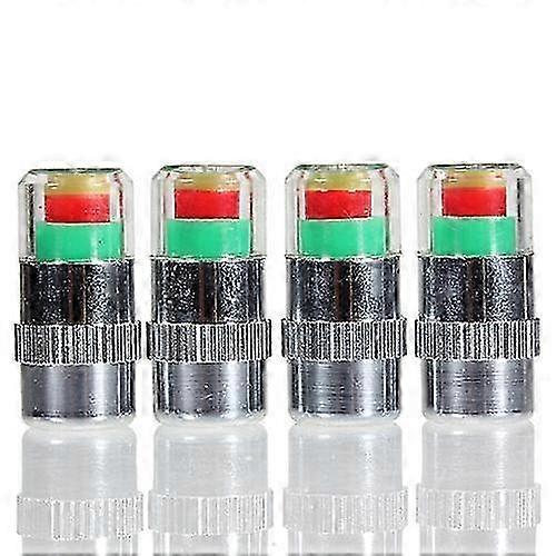4 Pcs Auto Car Tire Pressure Monitor Valve Stem Caps Sensor Indicator Alert Monitoring Cap Sensor Tyre Alert Diagnostic Tool