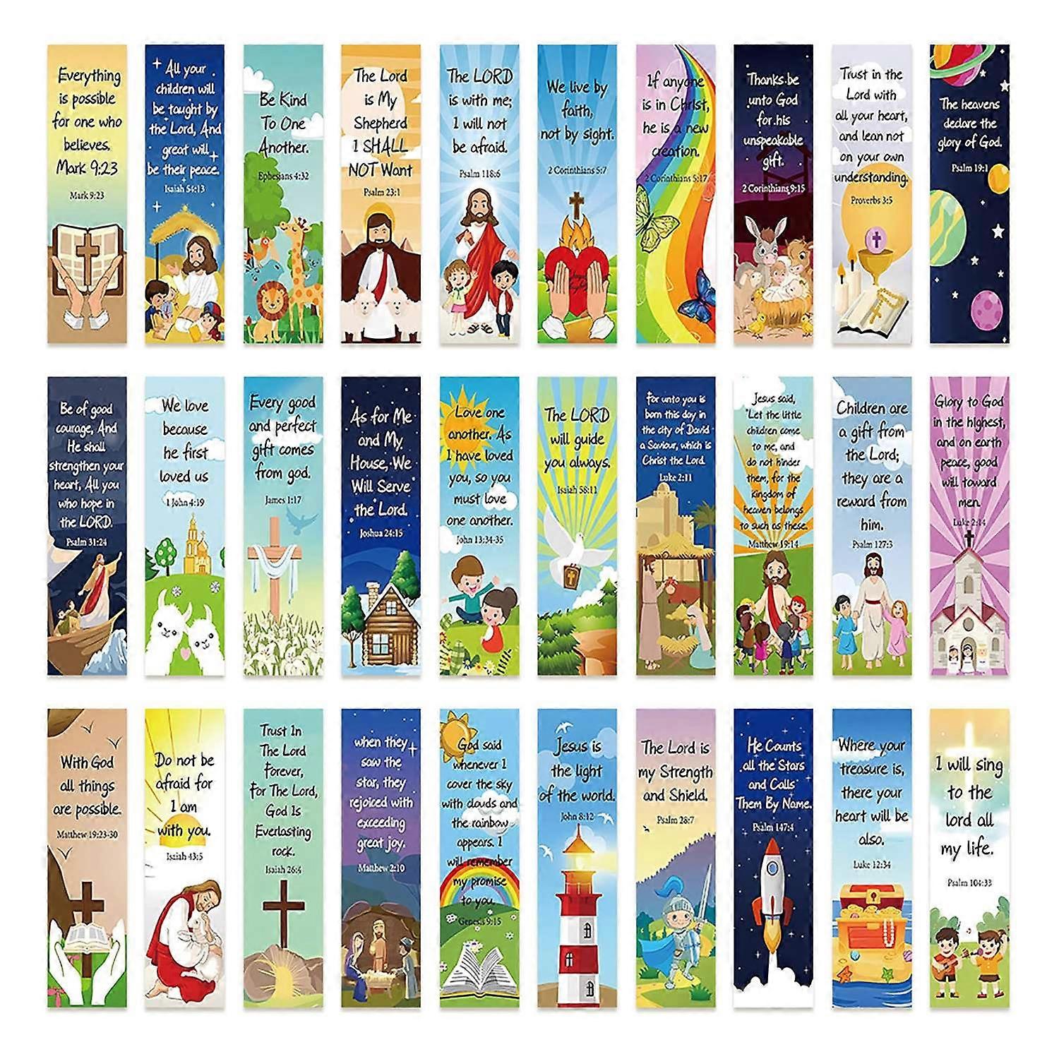 30 ark kristne bibelvers bokmerker Premium papir inspirerende design bokmerke med naturskjønn