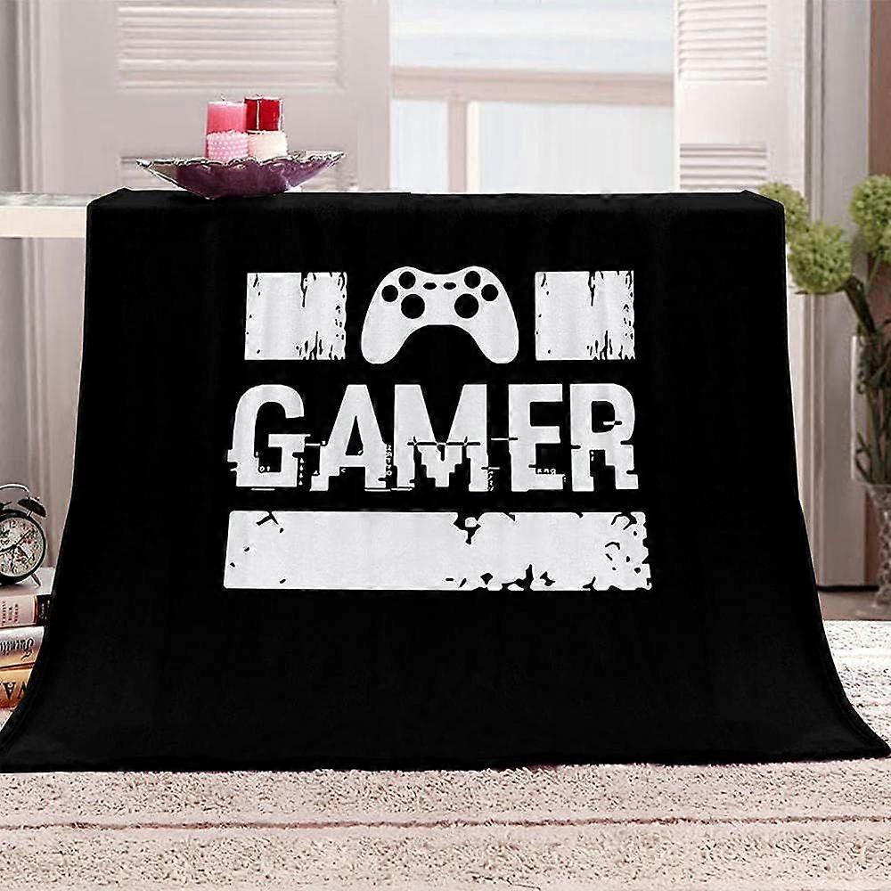 Flannel Blanket Game Controller Printing Soft and Comfortable Bed-Layer Blanket, Sofa Coverver - Easy to Care 135*200 CM