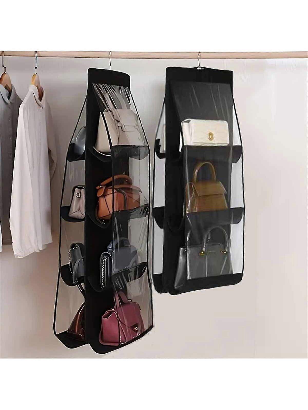 1 قطعة ، 8 جيوب معلقة حقيبة يد محفظة منظم واضح معلقة حقيبة رف جمع حامل تخزين حقيبة خزانة خزانة خزانة المنظمين توفير مساحة ديسمبر