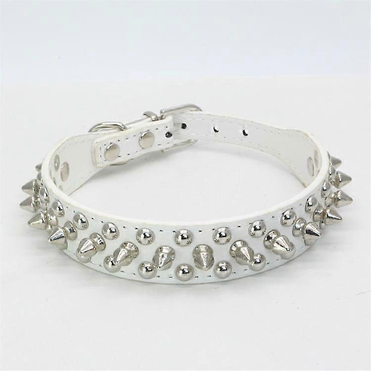 Studded Dog Collar Leather Spiked Rivet Studded Dog Collar Padded Anti-Bite Anti-Bite Pet Collar