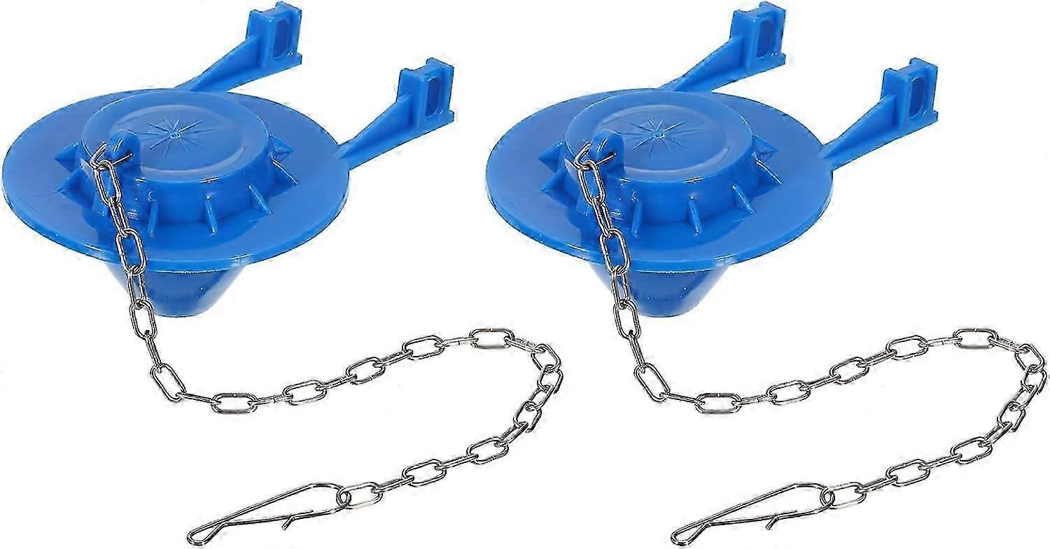 2pcs Universal 2" Toilet Flapper Replacement Stopper for Leaking Flush Valve Blue