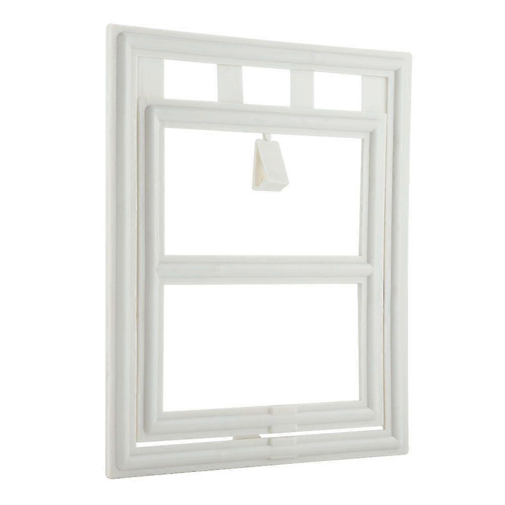 プラスチック製ペット犬子犬猫ドアマグネットロック安全フラップスクリーンウィンドウゲート用（ホワイトL）