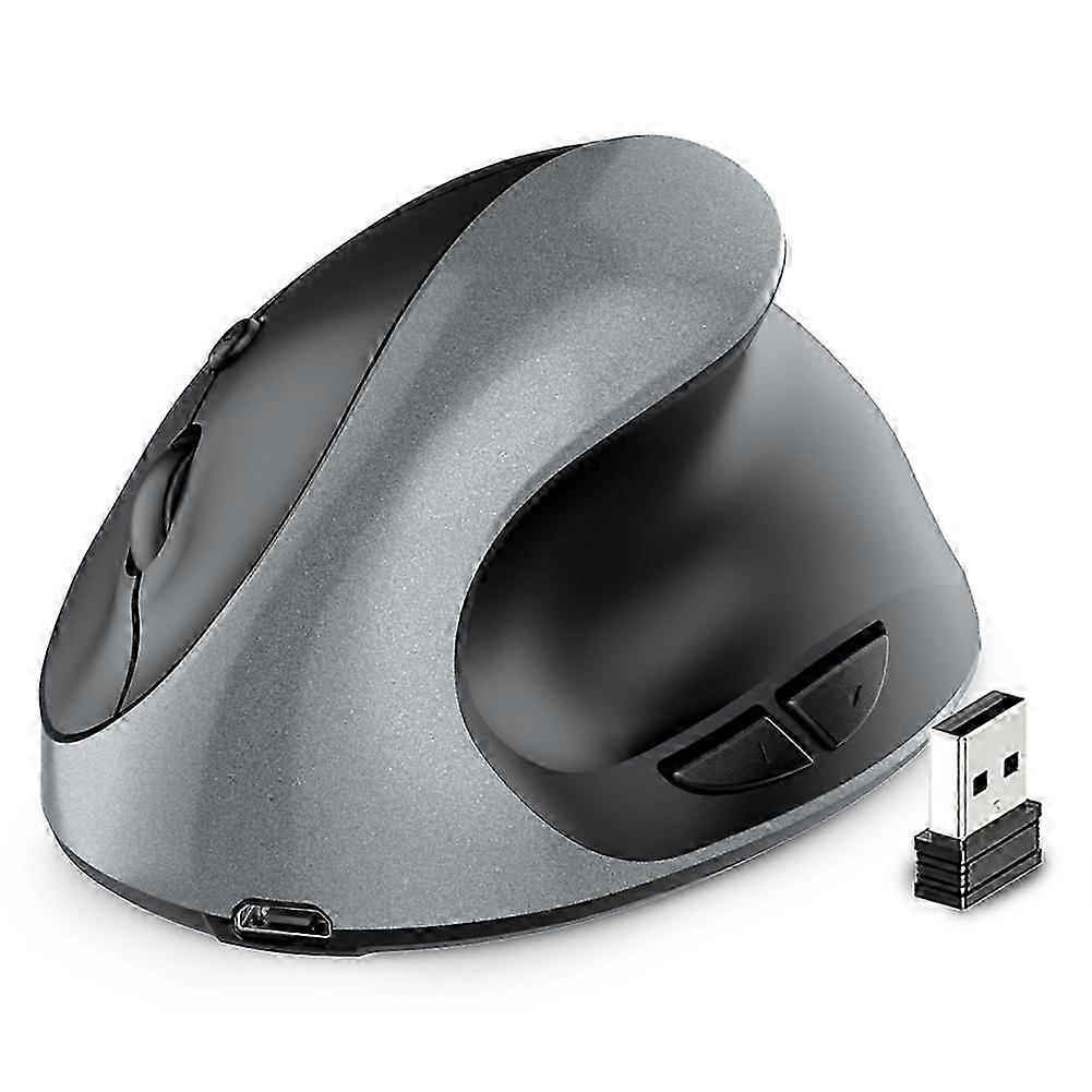 Ergonomic Vertical Mouse Rechargeable Wireless Usb 2.4g For Computer Laptop Gaming Mouse Silver Gray