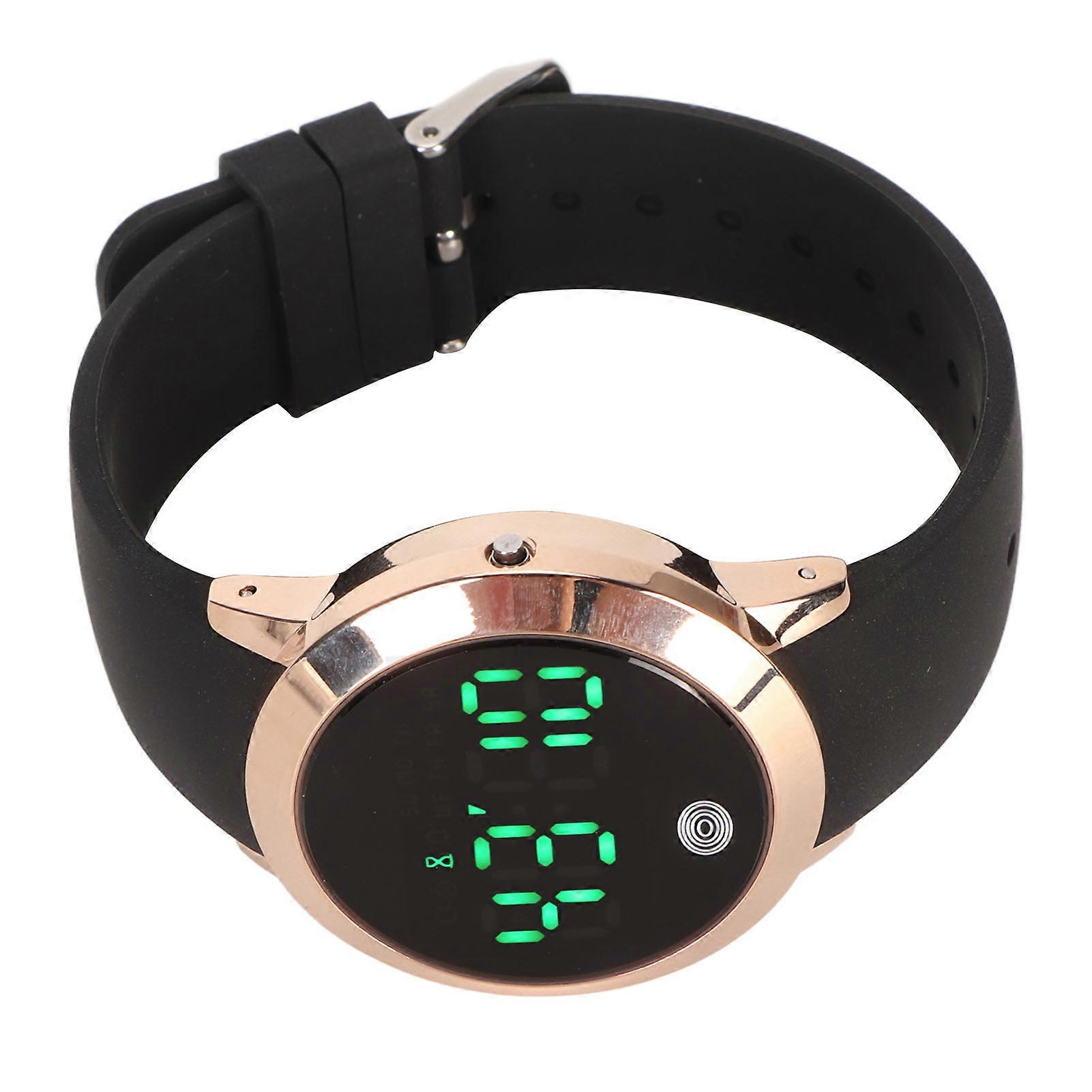 Digital Waterproof Watch: Multifunctional Stylish Color Touch Screen with Countdown Timer in Gold Shell