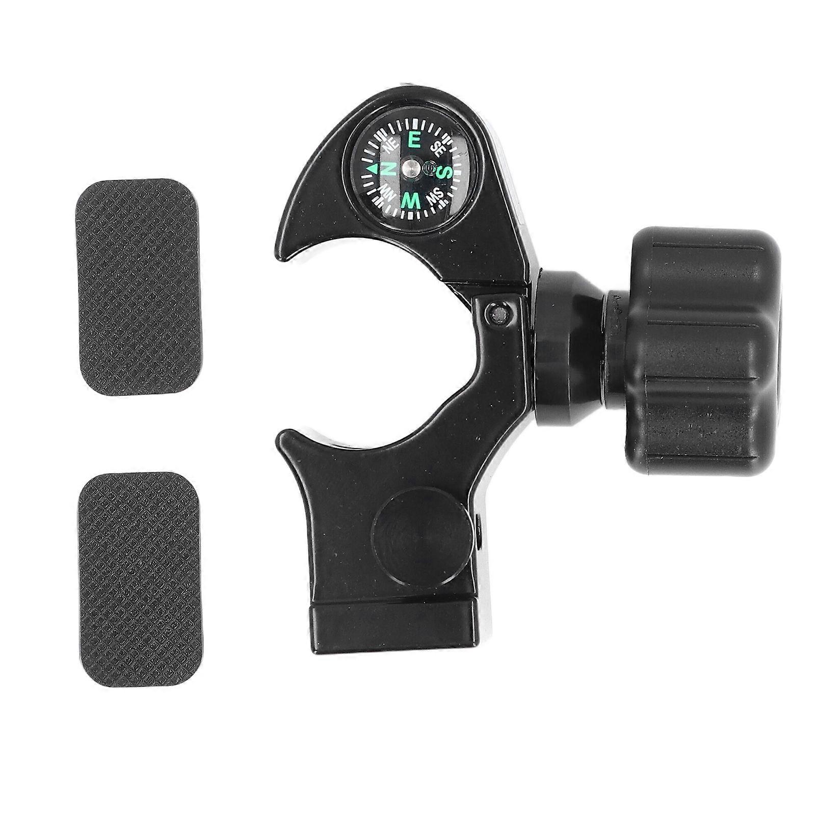 GPS Pole Clamp, 32mm Range Pole Cradle Bracket Aluminum Alloy Universal Portable Data Collector Cradle with Compass for GPS Surveying