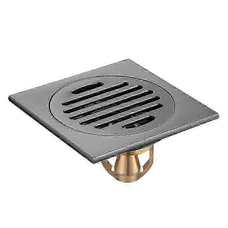 Gulvafløbsbad Aftageligt afløbsdæksel til badeværelse Brusebad Firkantet toilet Havesi Rustfast rustfrit stål sort 10x10cm