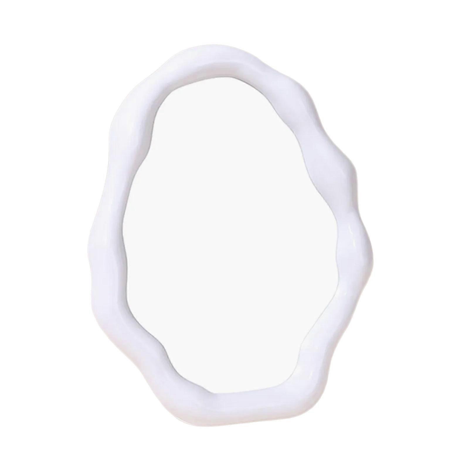 Irregular Cloud Shape Vanity Mirror for Desk and Tabletop with Adjustable Brackets Wall Hanging Makeup Mirror Decoration