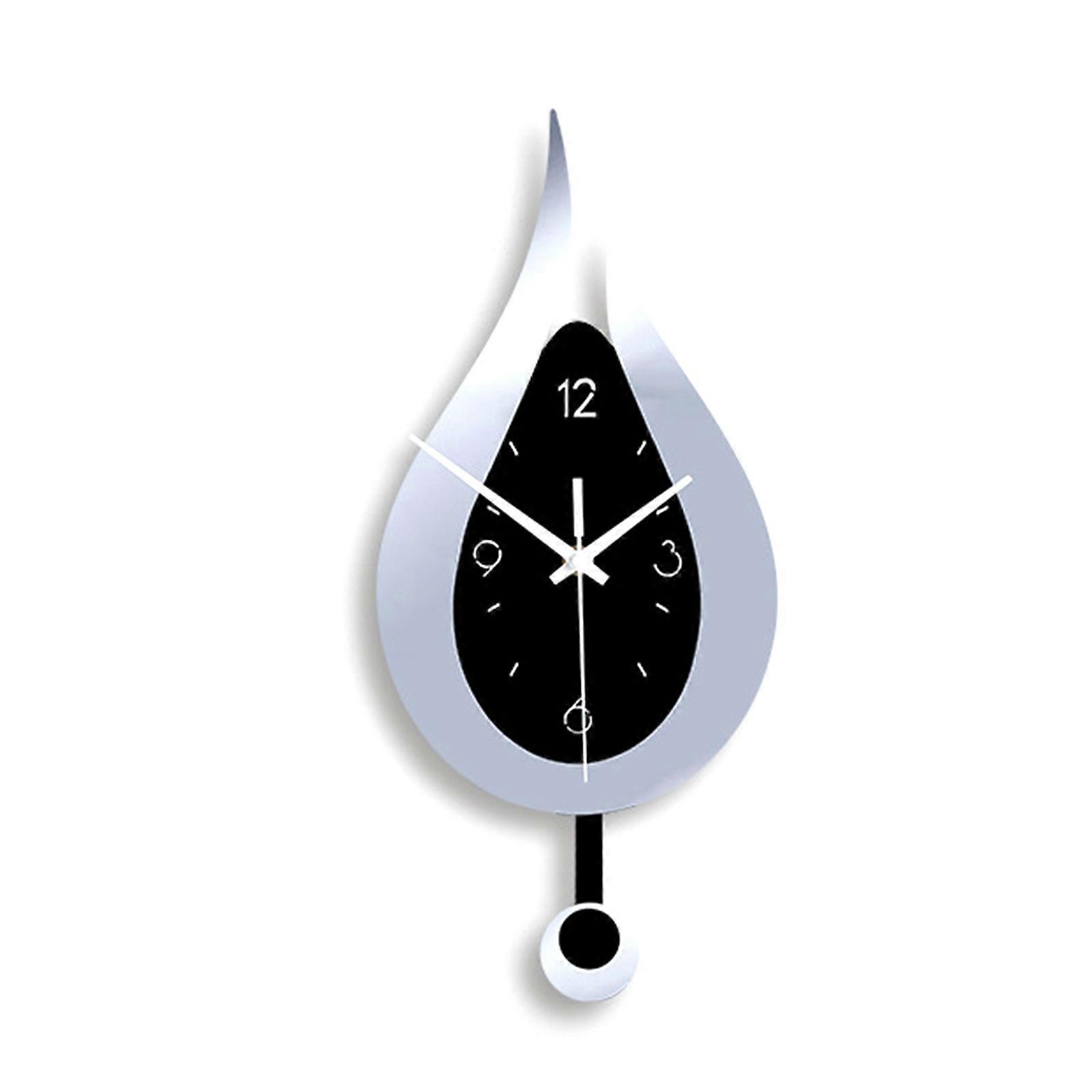 Modern Water Dropping Design Wall Clock for Creative Acyrlic Pendulum Clock Silver