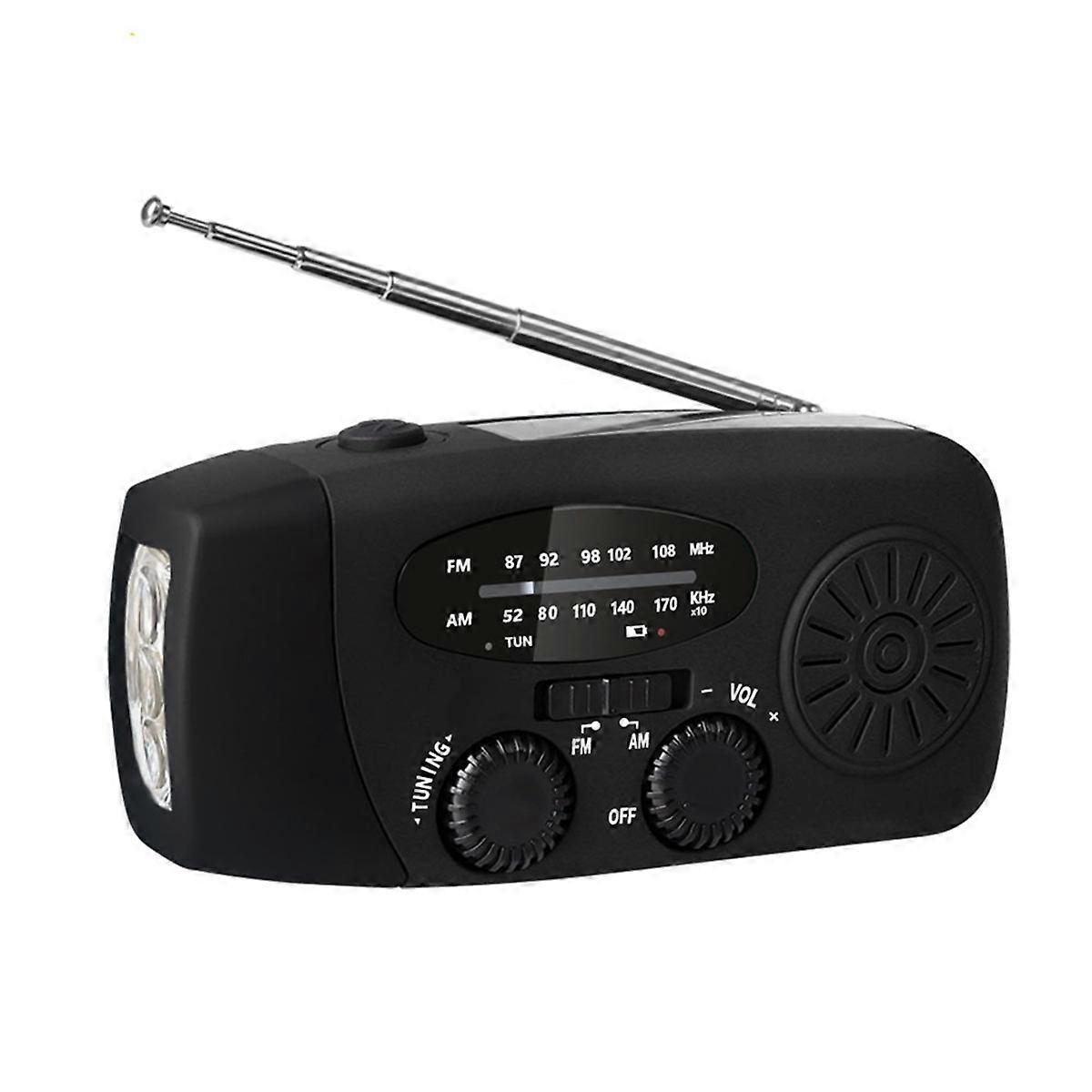 AM/FM Emergency Weather Radio Hand Crank Solar Weather Radio Portable Power Bank with Solar Chargin
