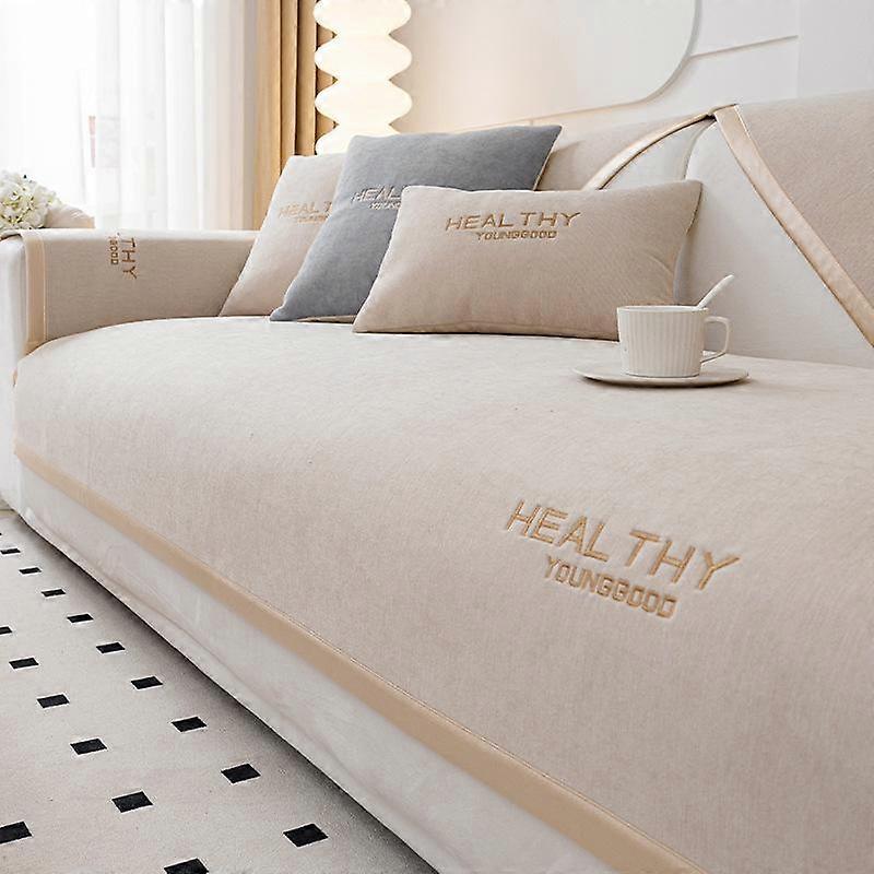 Chenille Non-Slip Sofa Cushion Four Seasons Universal Living Room Sofa Cushion Simple Backrest Set Luxury Embroidery Sofa Towel