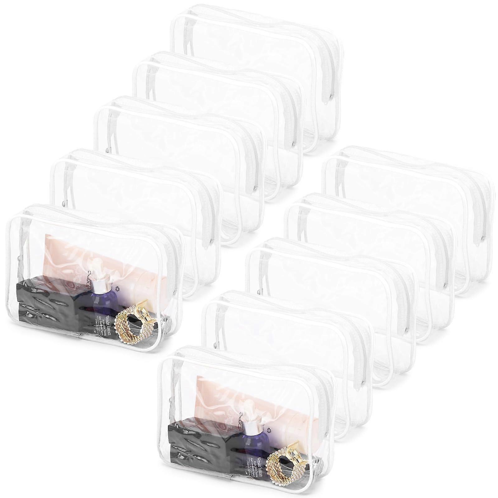 10 Pack Clear Makeup Bags for Travel
