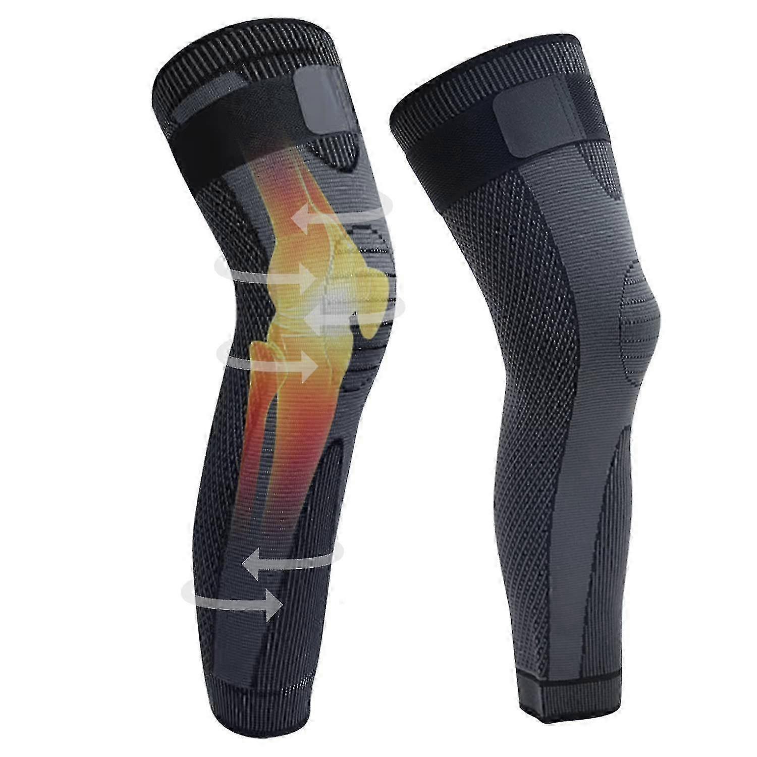 Compression Knee Sleeves with Elastic Straps for Knee Pain & Arthritis - for Men and Women