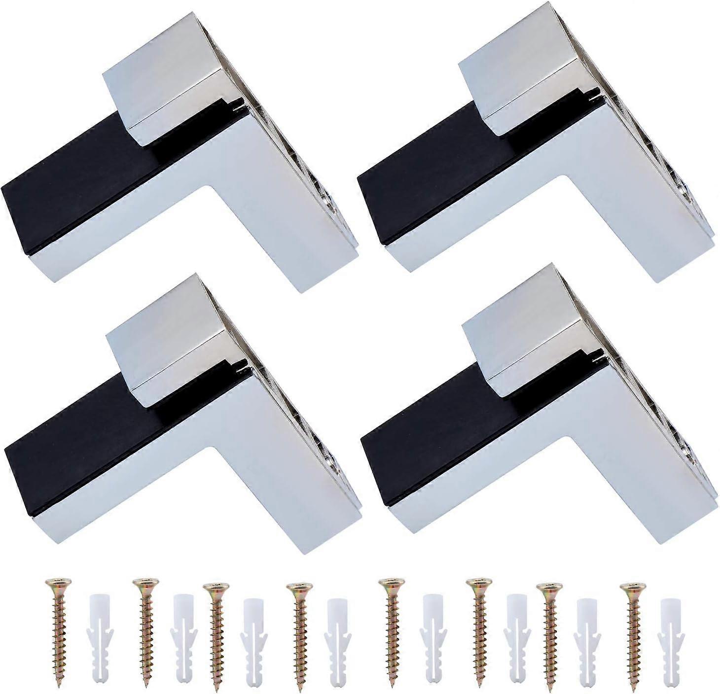 4PCS Glass/Wood Shelf Bracket Wall Bracket for 5-30mm Thickness Shelf