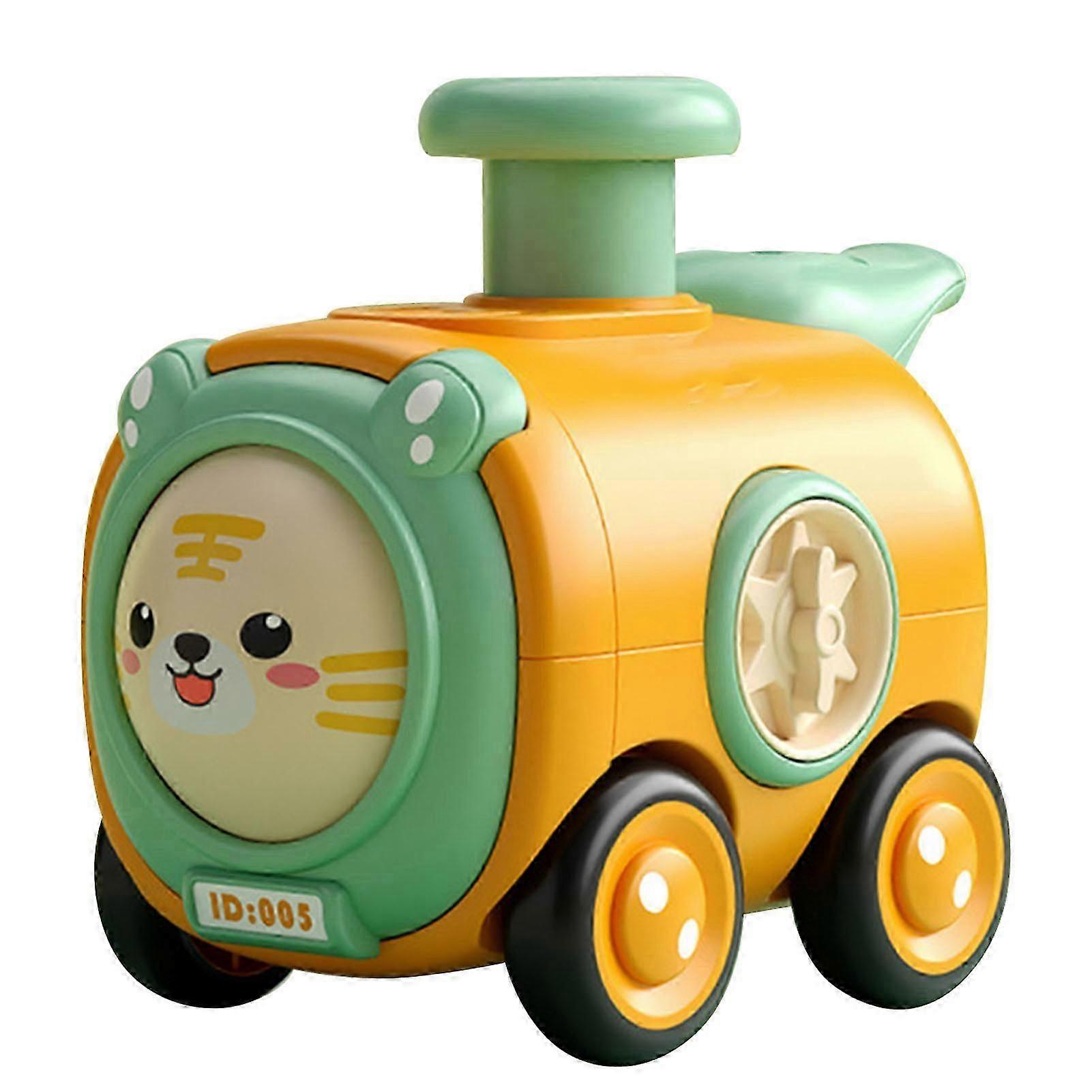 Inertia Train Toy Press Face Changing with Whistle Cartoon Crash Resistant Interaction Toy Train Model Type 2