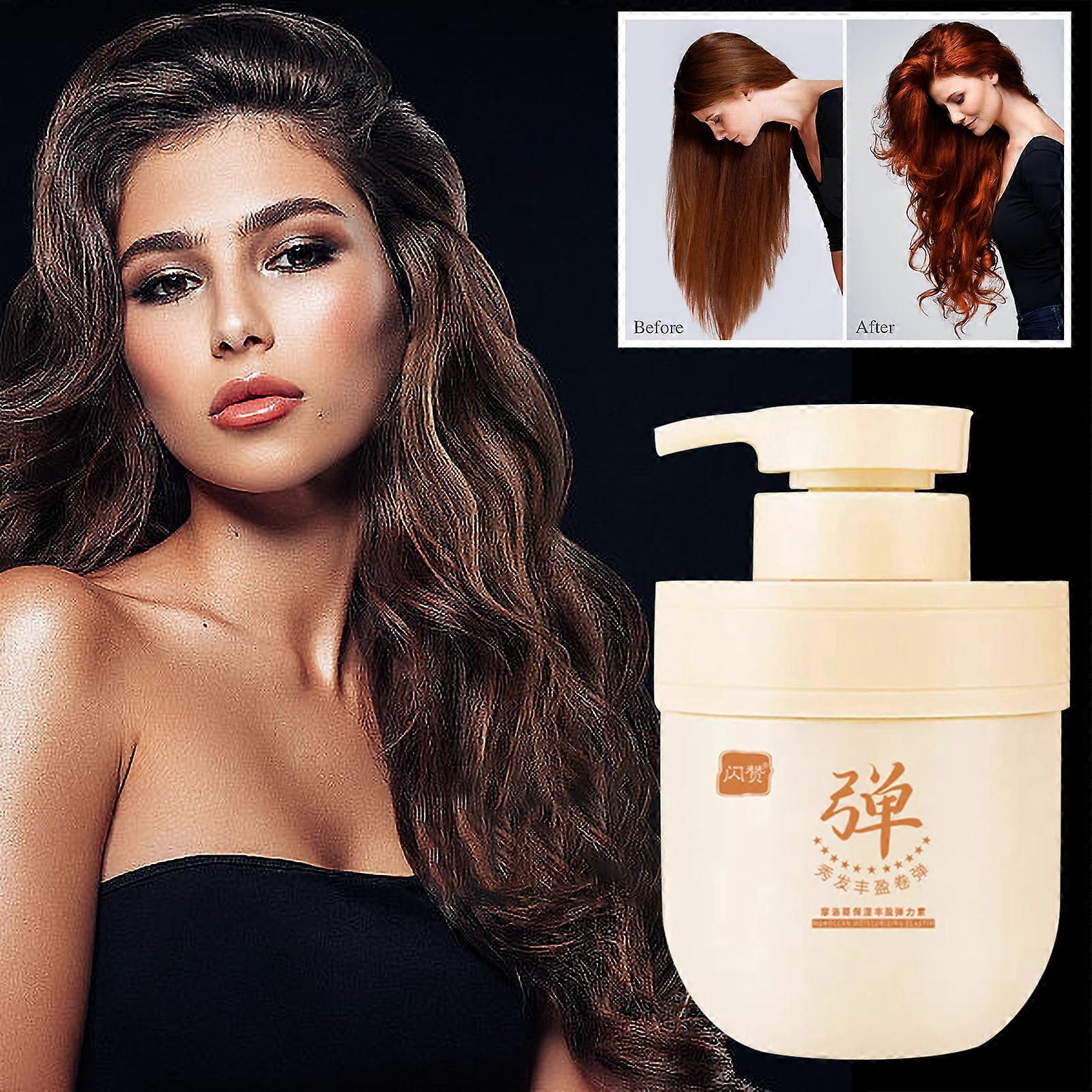 Moroccan Elastin Curly Hair Moisturizing Cream Perm And Conditioner Styling Spring 500ml PUW0639