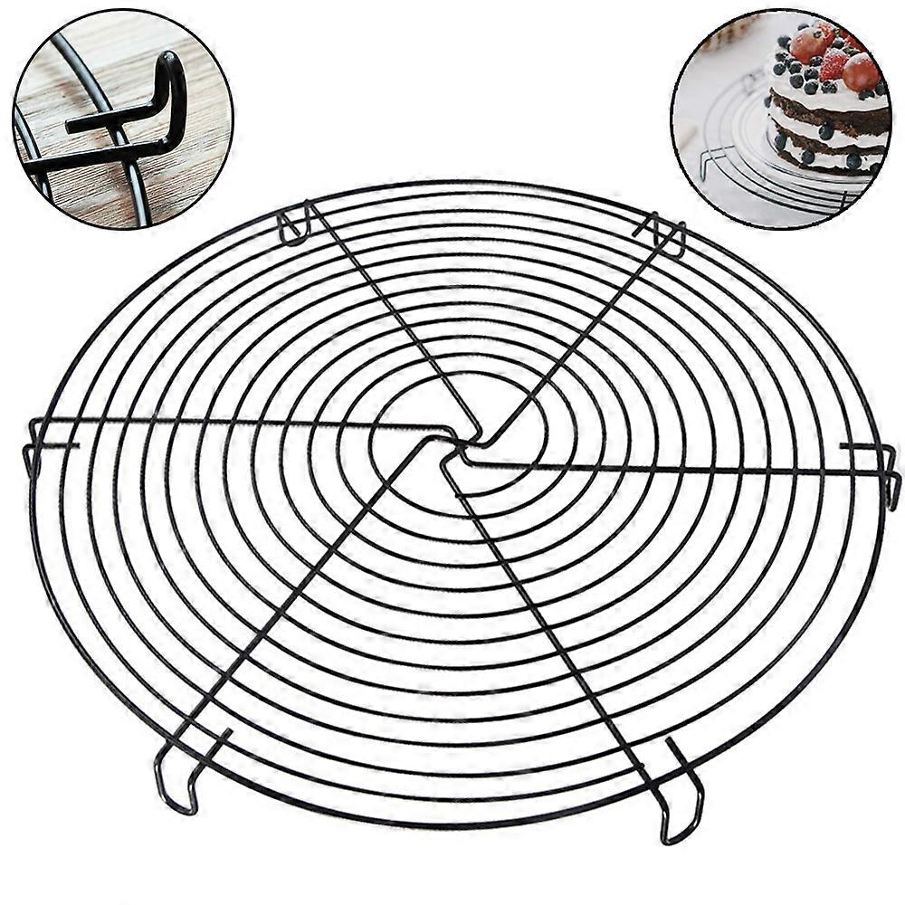 Versatile Pure Iron Cooling Rack, Round Design, Healthy Material, Solid Welded Construction, Elevates For Even Cooking, Two Packs, Diameter 12