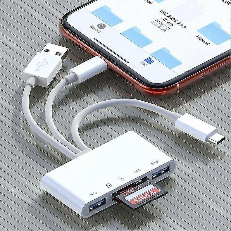 Exquisite 3 in 1 Type-c USB 3.0 Hub SD/TF Card Reader Multi-function Dock Station High Speed Data Transfer USB OTG Adapter for Iphone Android
