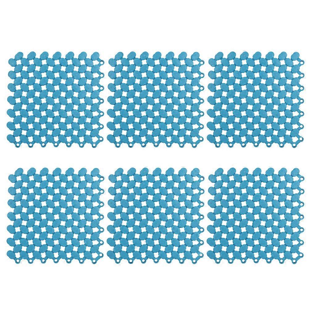 NonSlip Splicing Interlocking Floor Mat 6 Pcs 20x20cm For Kitchen Bathroom Shower Pool Balcony Wet Area Mat