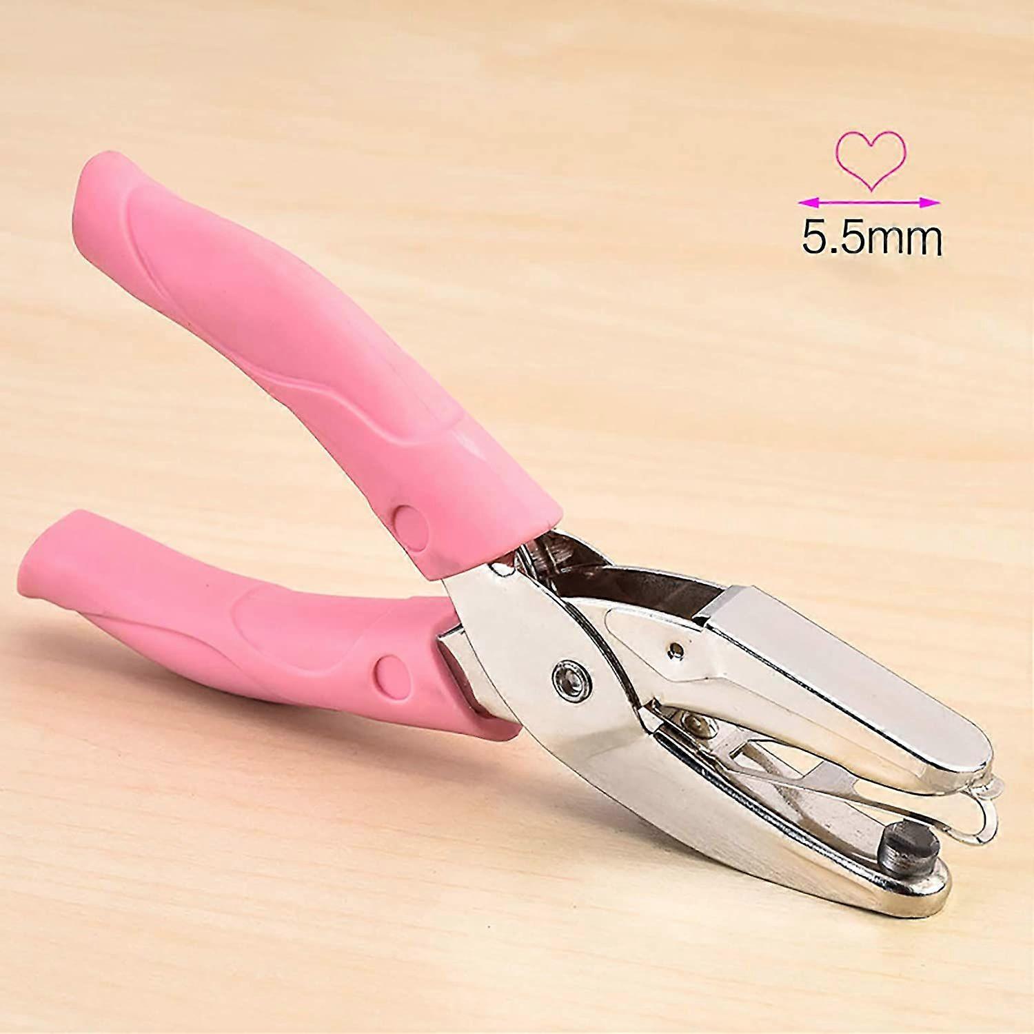 1/4 Inch Small Paper Punchers Mini Tiny Heart Shaped Hole Paper Punch Puncher with Pink Soft Ha