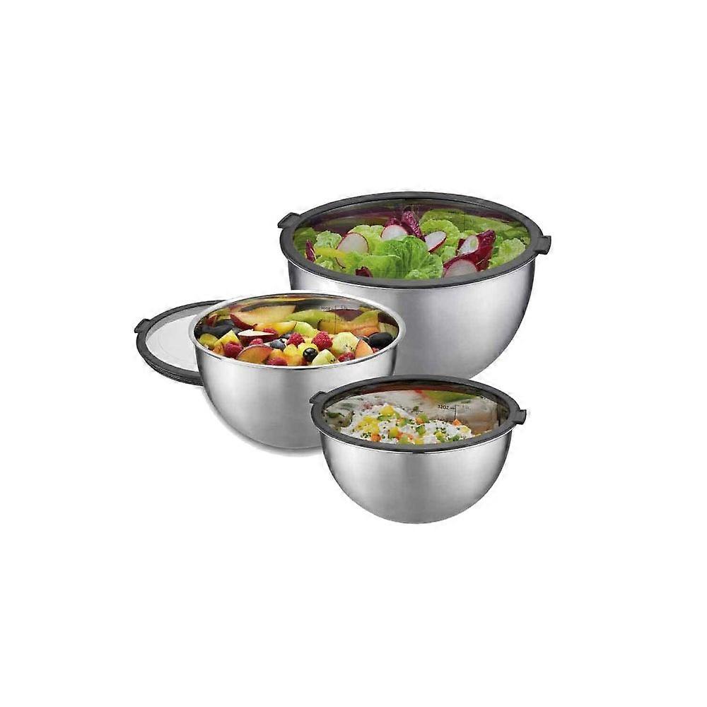 Mondi 3 Pcs Stainless Steel Kitchen Bowls With Lids