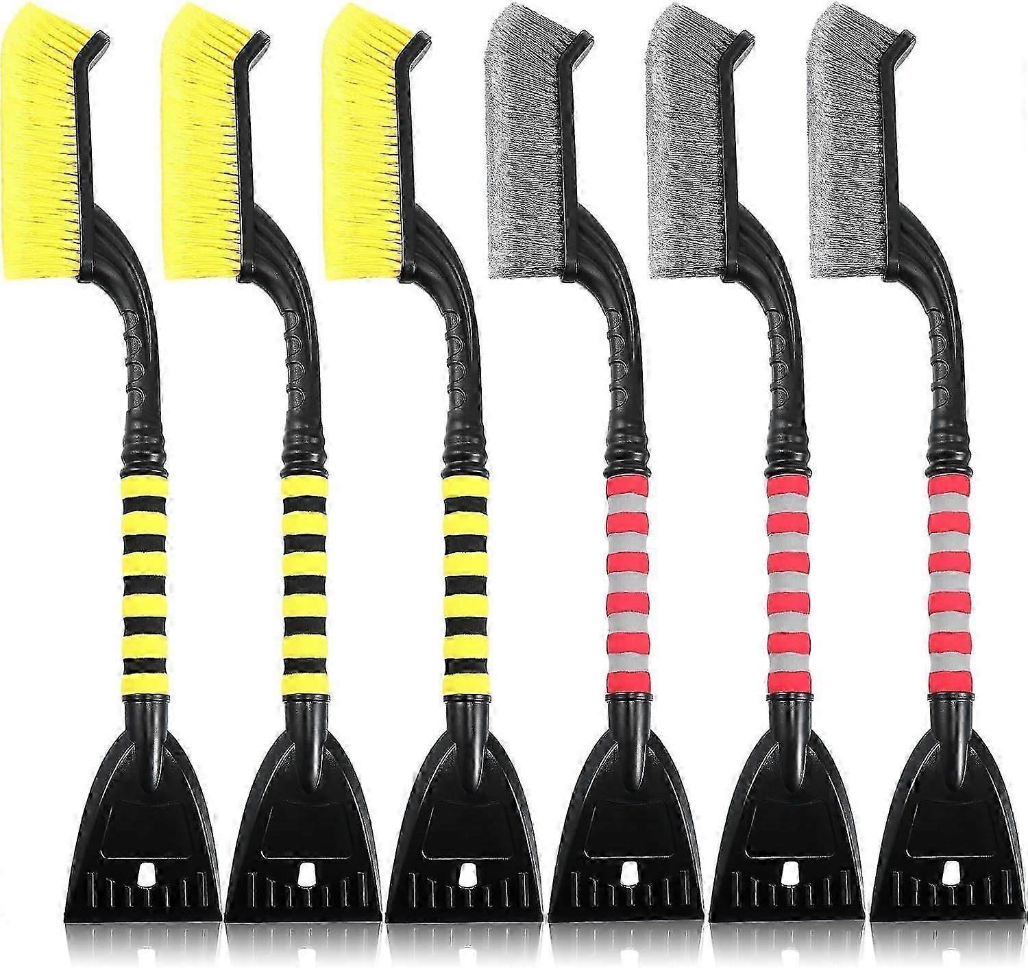 6 Pcs 27" Snow Brush and Ice Scrapers for Car Snow Scraper and Brush with Foam Grip Detachable Ice Scraper for Car SUV and Truck
