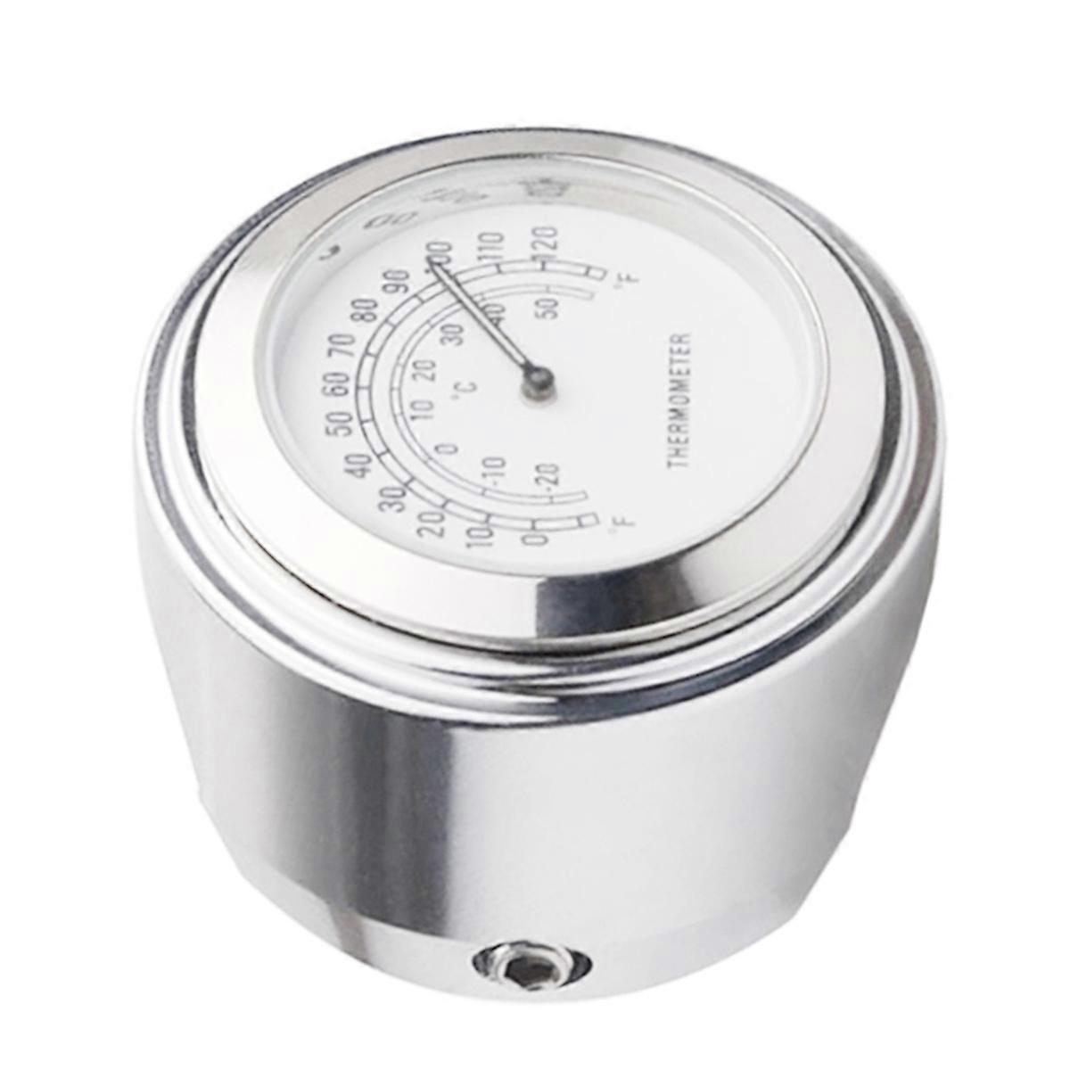 22-25mm Motorcykelklocka Termometer Tempmätare Vit