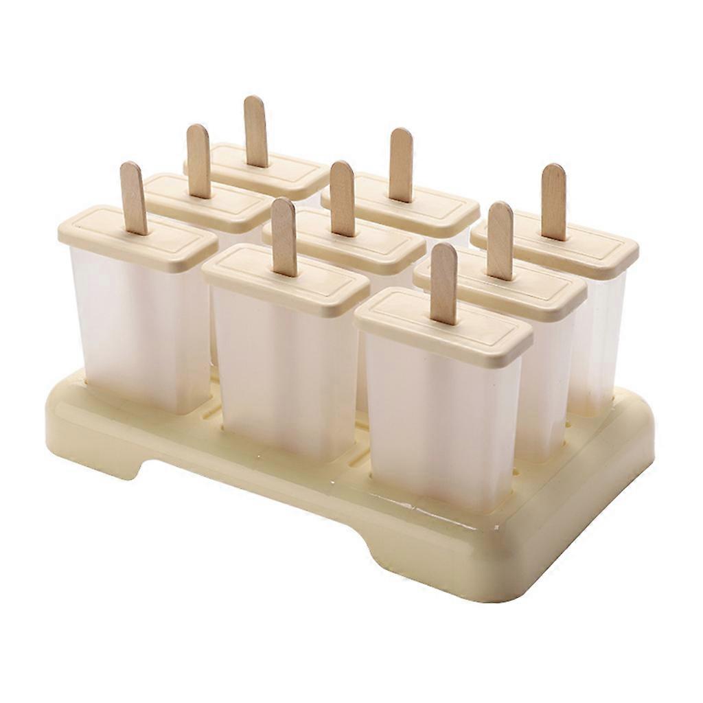 BPA-Free Ice Cream Makers Reusable Ice Cream Mold for Frozen Mold Kitchen Tools Safe Durable Convenient Can be Disassemb Beige