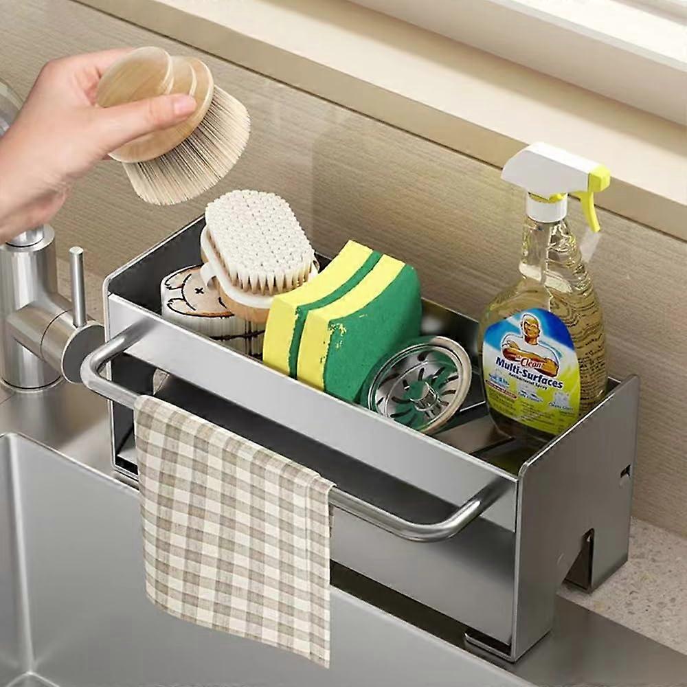Kitchen Sink Holder Installation-Free Kitchen and Bathroom Organizer, Durable Material, Compact Design, Space-Saving Solution