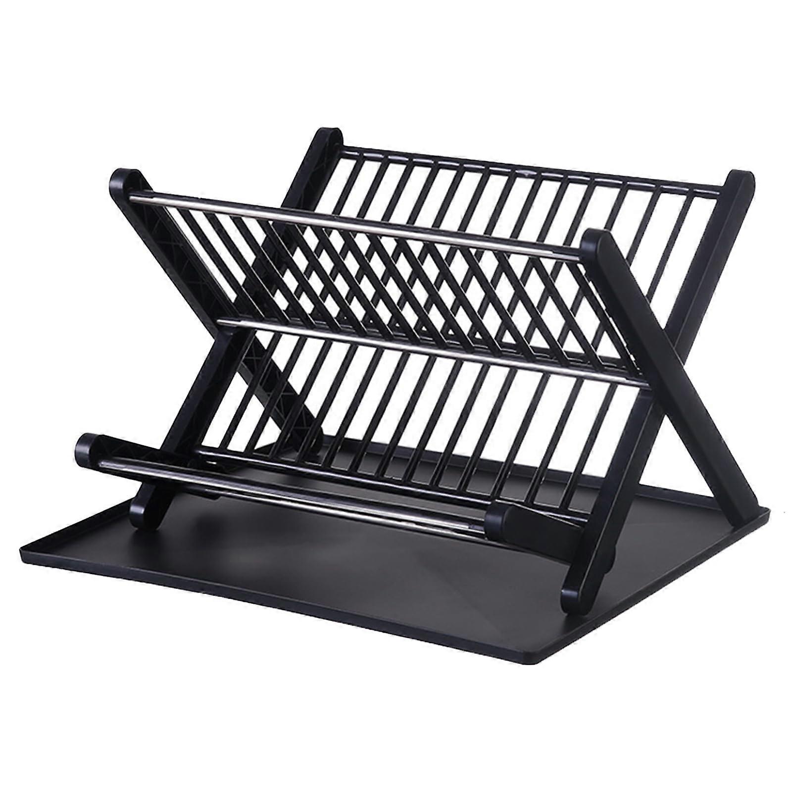 Collapsible Foldable Compact Dish Drying Rack for Kitchen Counter Space-Saving Storage