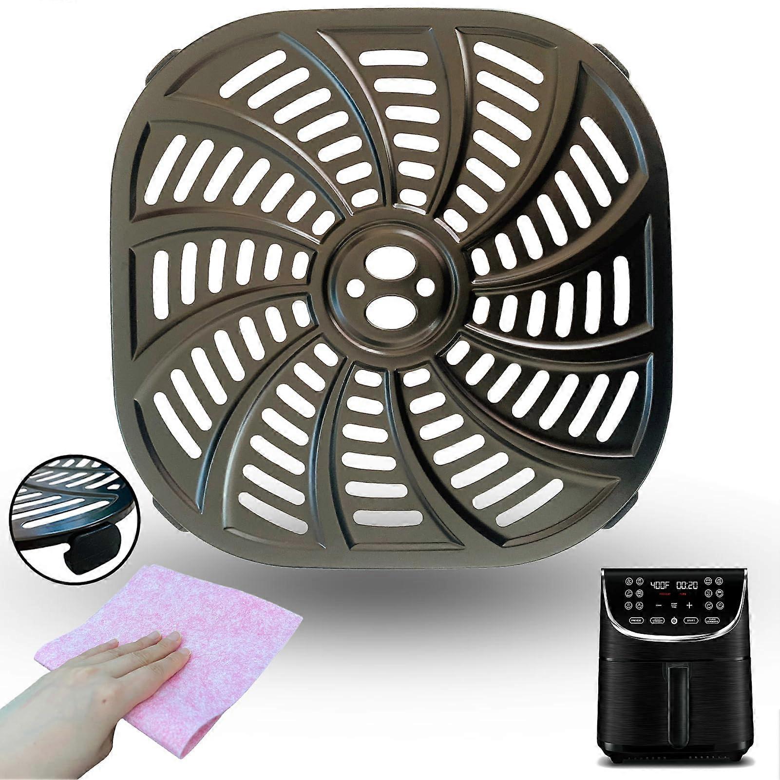 7QT Square Air Fryer Crisper Plate for Gourmia GAF716, Nonstick Dishwasher Safe Grill Pan Insert Tray, Compatible Rack for 7QT Air Fryers