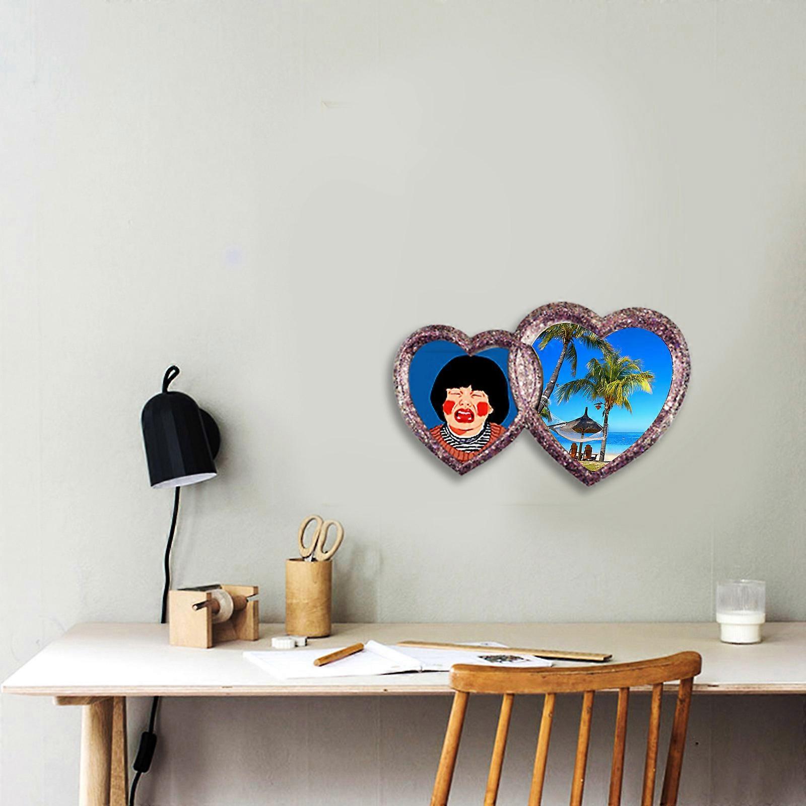 קישוטי מסגרת תמונה לב אהבה תבניות סיליקון מתאימות לשרף אפוקסי תכשיטי מלאכה DIY ביצוע קישוטים לבית כחול