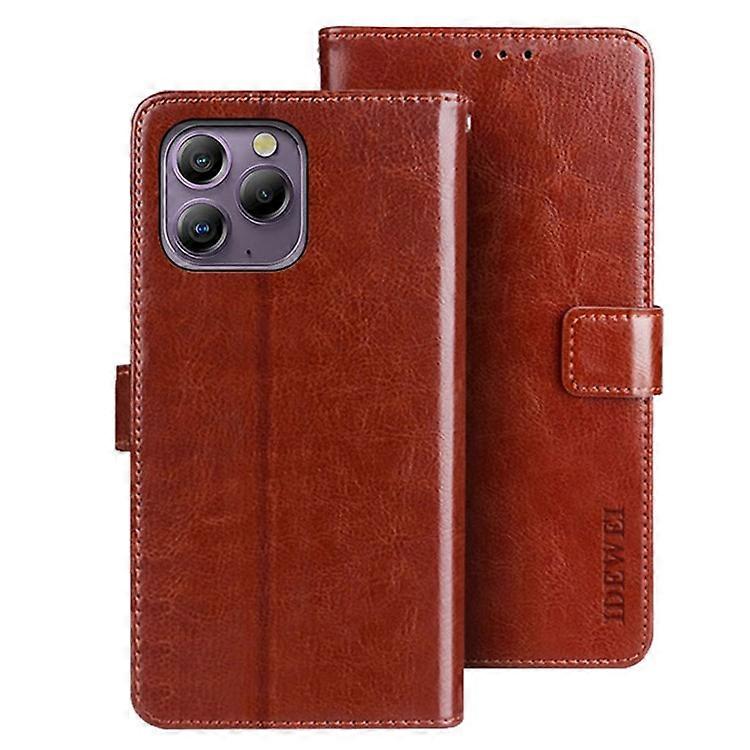 IDEWEI Compatible For Blackview A96 Leather Case Crazy Horse Pattern Phone Wallet