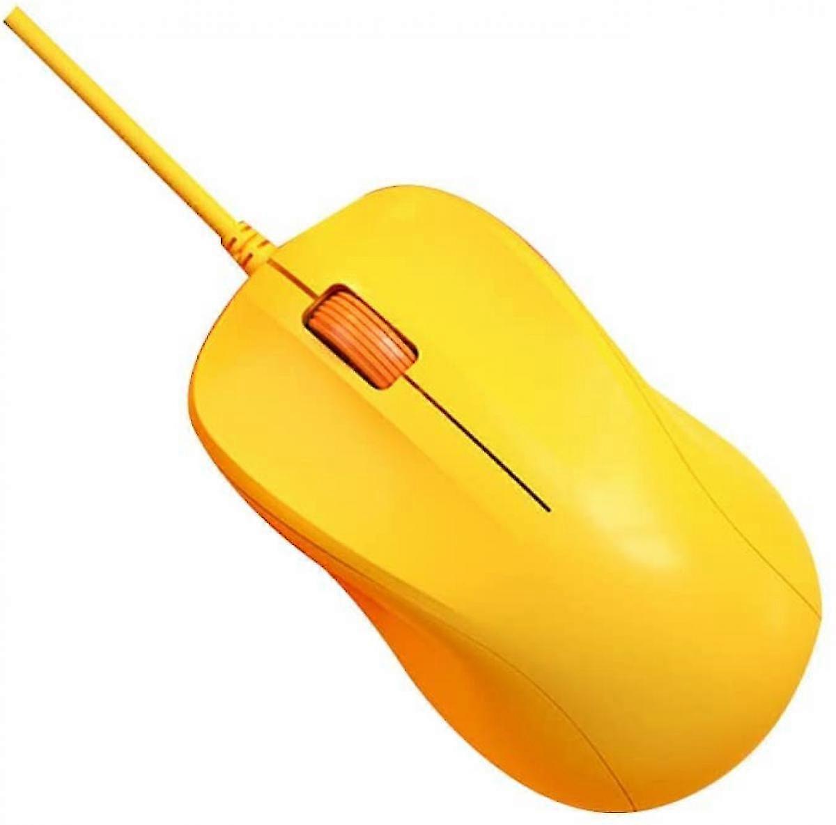 Mute wired mouse notebook desktop computer mouse computer mouse USB mouse lemon yellow KQR