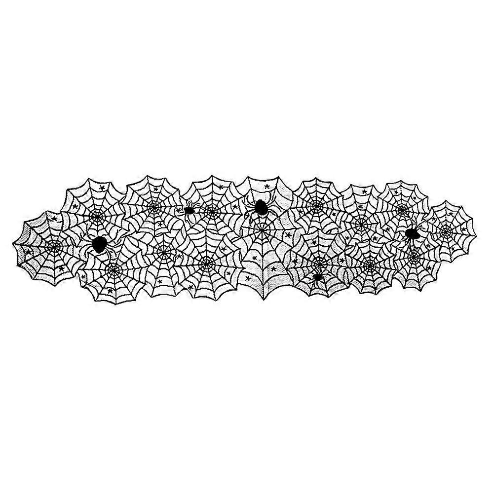 Halloween tablecloth, black lace spiderweb tablecloth for halloween table decoration, scary tablecloth for halloween party table decoration