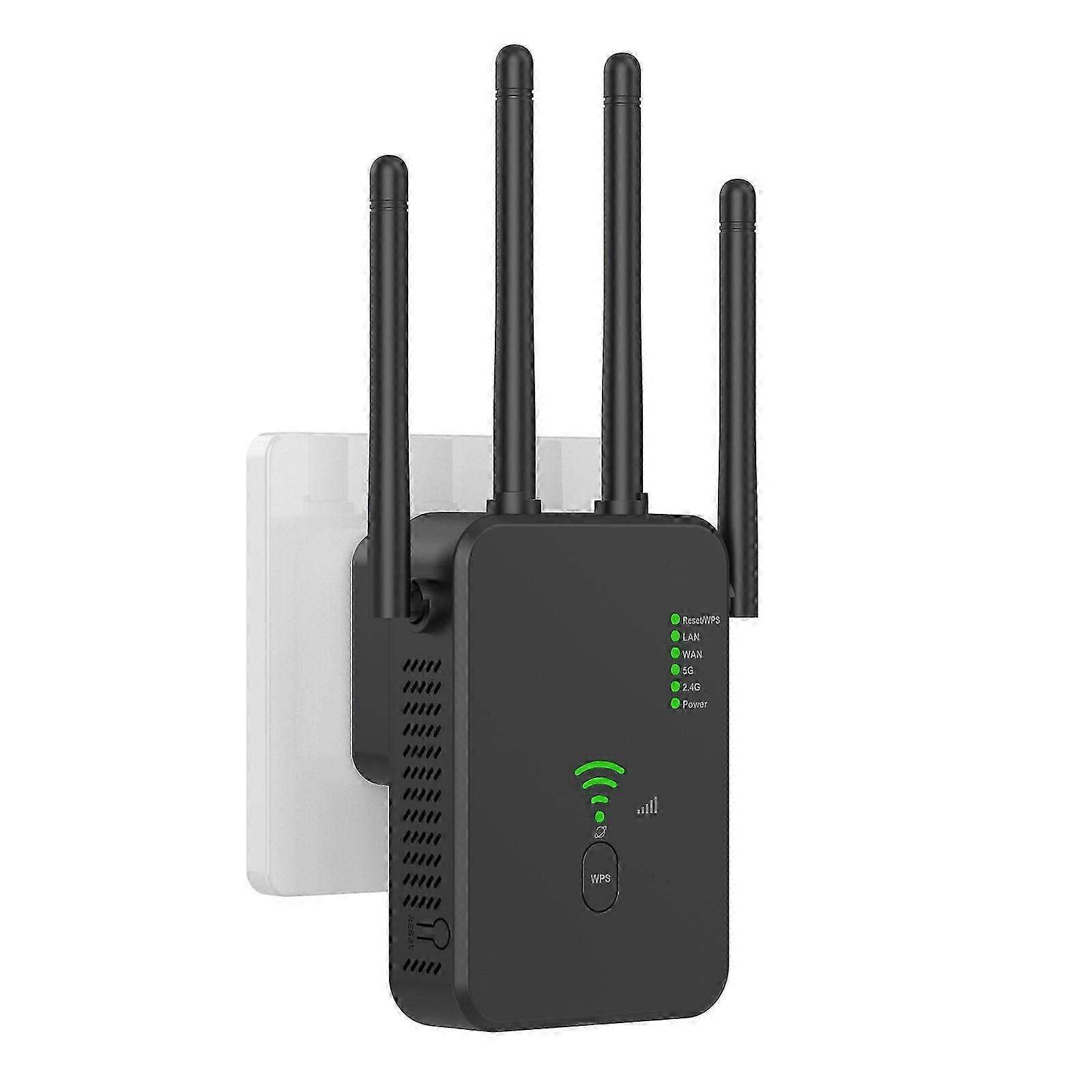 WiFi扩展器增强器,1200Mbps WiFi加速器5G和2.4G双频WiFi扩展器,适用于家庭、中继器/AP/路由器模式